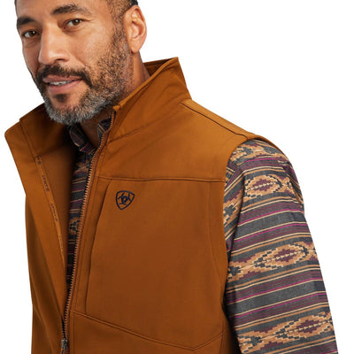 ARIAT MENS LOGO 2.0 SOFTSHELL VEST CHESTNUT