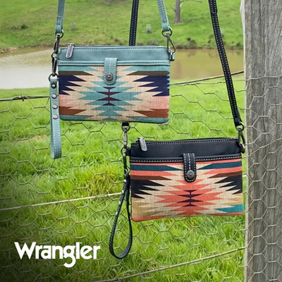 Wrangler Aztec Clutch Bag - Blue/Multi