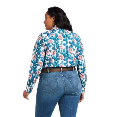 ARIAT WMNS KIRBY STRETCH L/S SHIRT HIBISCUS CACTUS