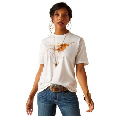 Ariat Womens Maternal Cow T-shirt White