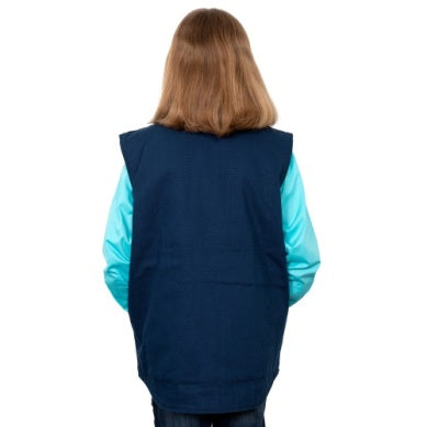 JUST COUNTRY JNR DIAMANTINA SHERPA VEST NAVY