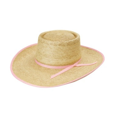 Sunbody Reata Oak 4 Inch Brim Oak/Light Pink Bound Edge