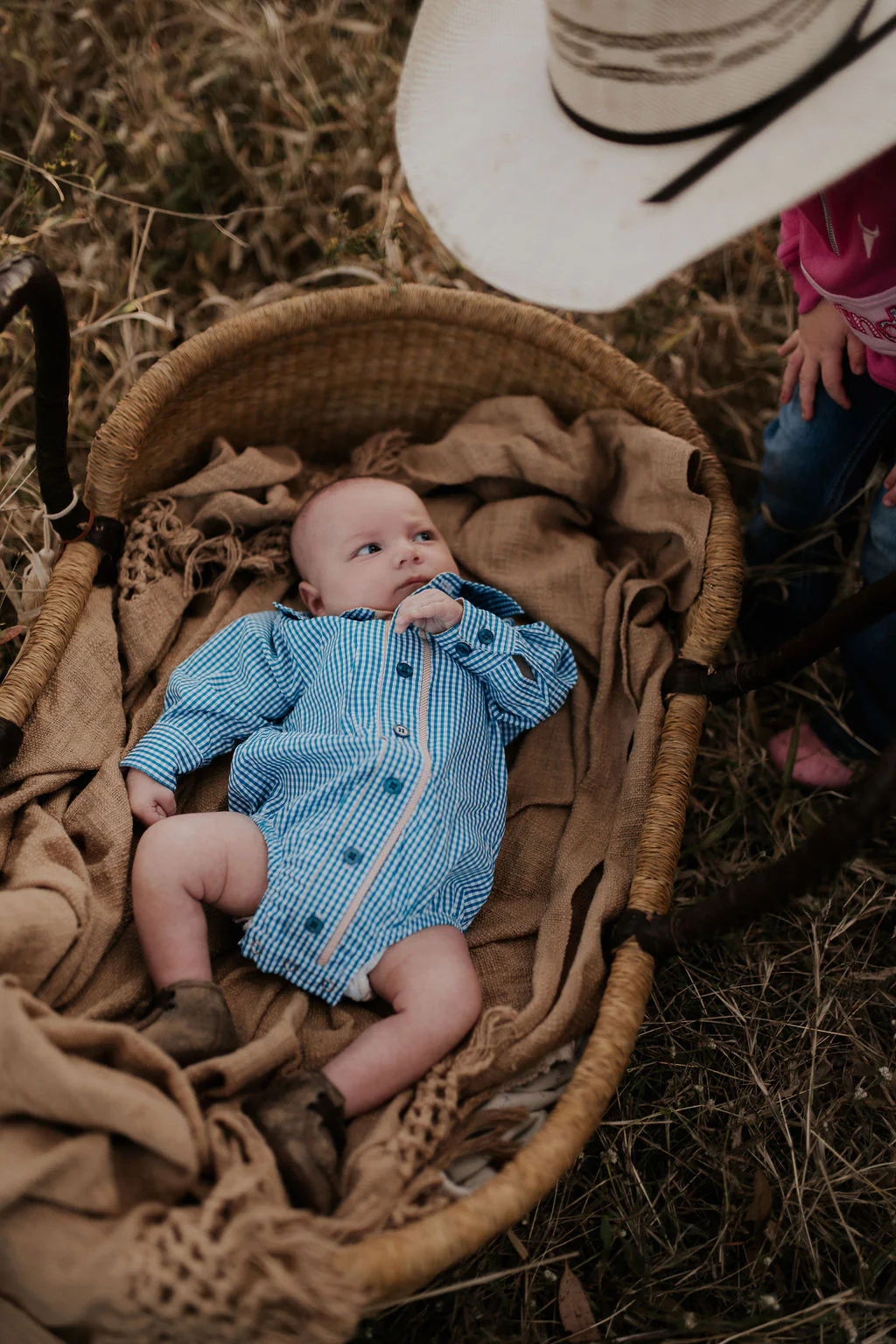 Little Windmill Clothing Co. "Frankie" Teal Golden Long Sleeve Romper