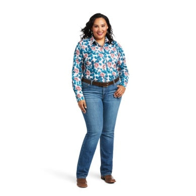 ARIAT WMNS KIRBY STRETCH L/S SHIRT HIBISCUS CACTUS