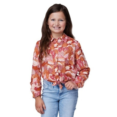 Roper Girls Five Star Collection Long Sleeve Pink Shirt 03-080-0590-4045