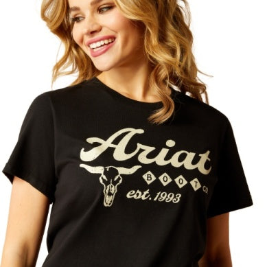 Ariat Womens Established Boot Co Short Sleeve Tee Black