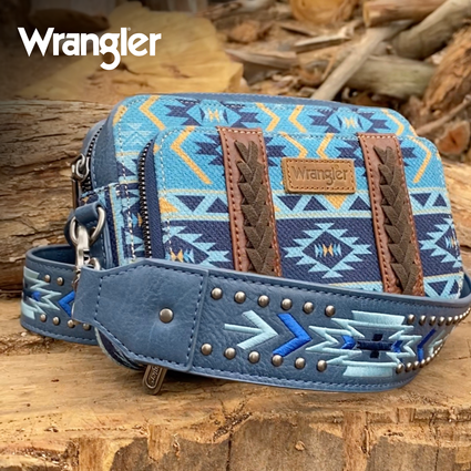 Wrangler South Western Crossbody Wallet Bag - Navy