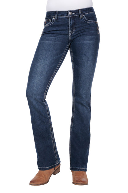 PURE WESTERN WMNS LOLA BOOT CUT JEAN 34 LEG