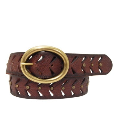 Roper Womens Belt 1.1/2" Distressed leather Brown