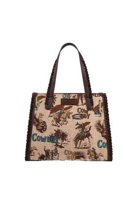 Wrangler South Western Printed Canvas Tote Bag