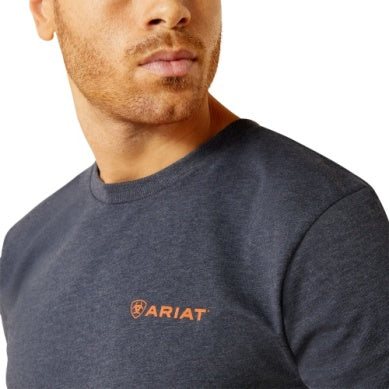 Ariat Mens Eagle Rock Short Sleeve Tee Navy Heather