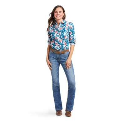 ARIAT WMNS KIRBY STRETCH L/S SHIRT HIBISCUS CACTUS