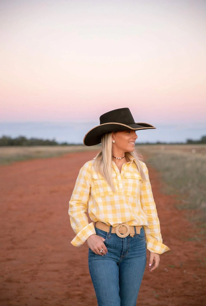 Black Colt Clothing Yellow Check Work Shirt