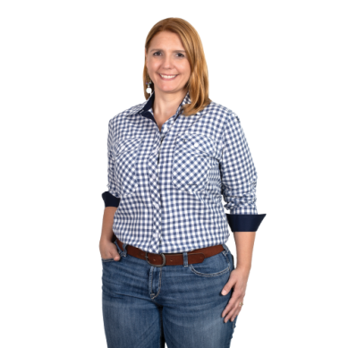 Just Country Ladies Abbey Full Button Navy Check Workshirt