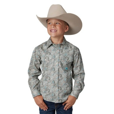 Roper Boys Amarillo Collection Long Sleeve Shirt Brown 03-030-0225-4033