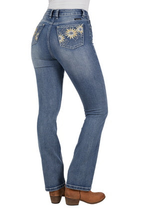 pure Western Womens Amy Hi Rise Boot Cut Jeans