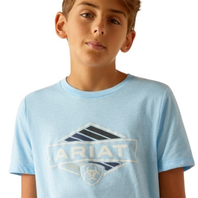 Ariat Boys Retro Hex Stripe T-shirt Turquoise heather