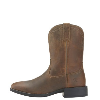 ARIAT HERITAGE ROPER WIDE SQUARE TOE POWDER BROWN MENS