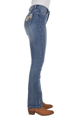 pure Western Womens Amy Hi Rise Boot Cut Jeans