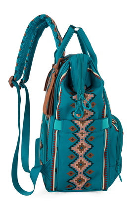 Wrangler South Western Backpack Baby Bag - Turquoise