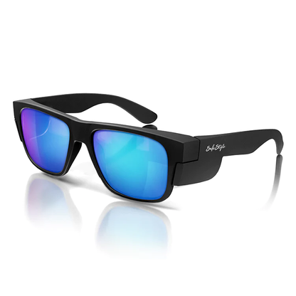 SafeStyle Fusions Matte Black Frame Mirror Blue Polarised Lens