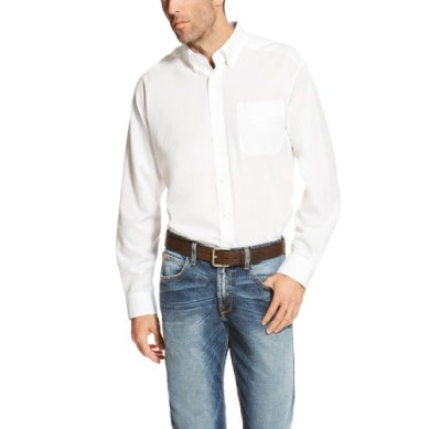 Ariat Mens Wrinkle Free Solid Shirt White