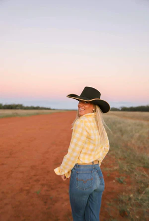 Black Colt Clothing Yellow Check Work Shirt