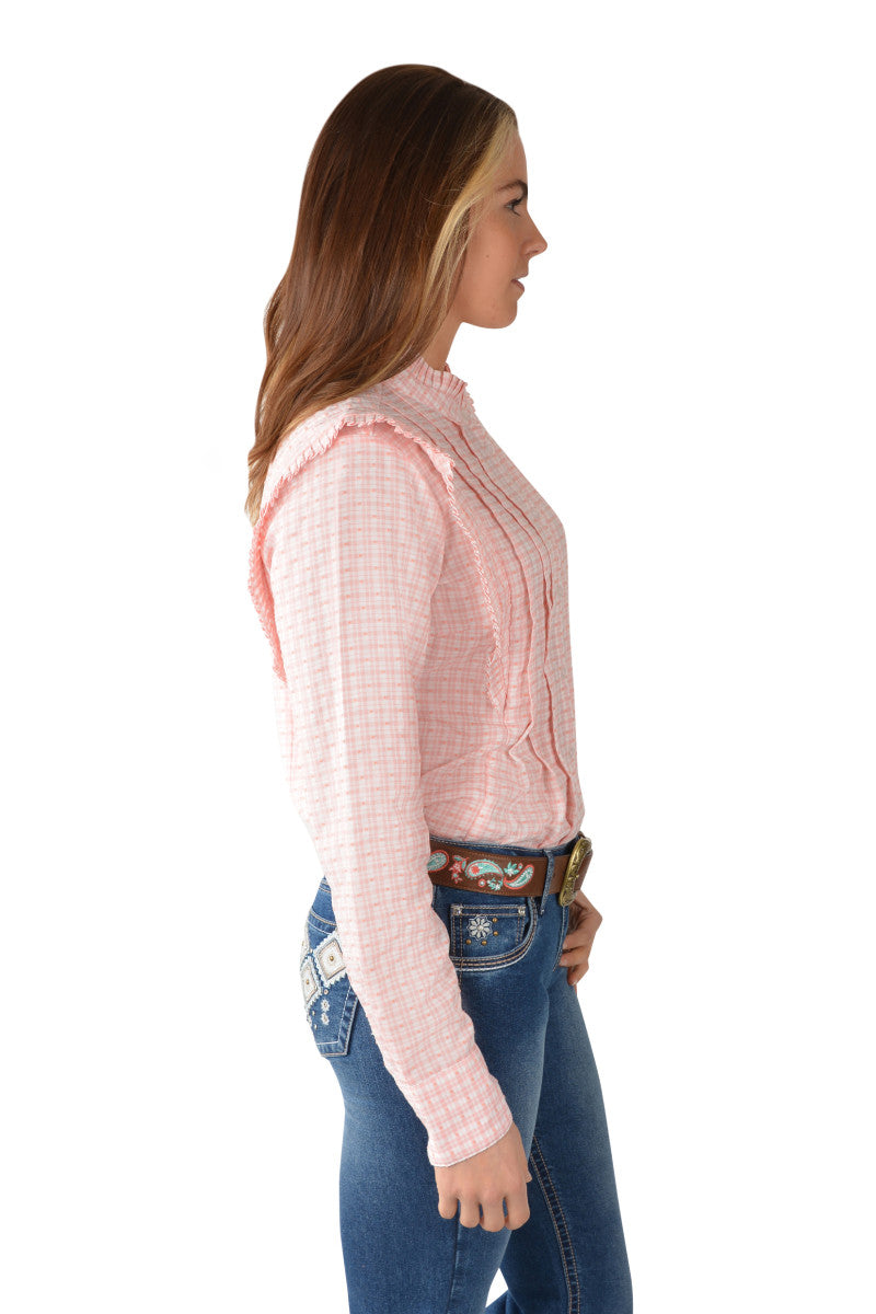 PURE WESTERN OLIVIA CHECK TUCK L/S SHIRT