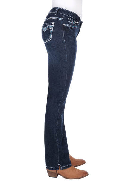 PURE WESTERN WMNS GERALDINE STRAIGHT LEG JEAN 32"