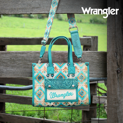 Wrangler Aztec Crossbody Tote Bag - Turquoise