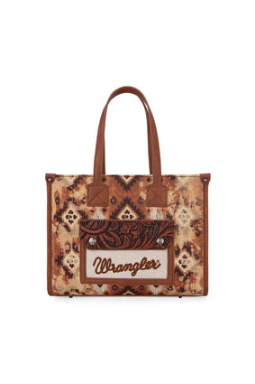 Wrangler Aztec Crossbody Tote Bag - Tan