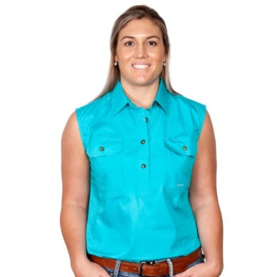 JUST COUNTRY WMNS KERRY SLEEVELESS WORKSHIRT