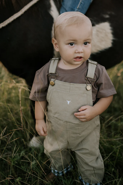 Little Windmill Clothing Co. "Ellis" Natural Contrast Overalls