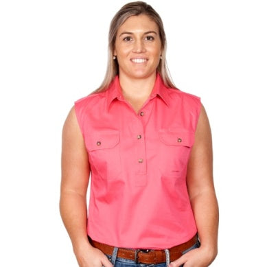 JUST COUNTRY WMNS KERRY SLEEVELESS WORKSHIRT