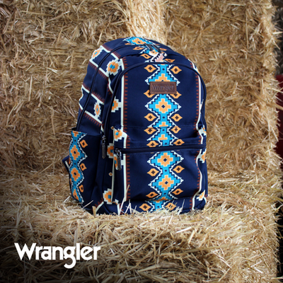 Wrangler Southwestern Canvas Backpack-Navy