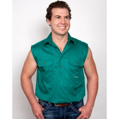 JUST COUNTRY MENS JACK SLEEVELESS WORKSHIRT