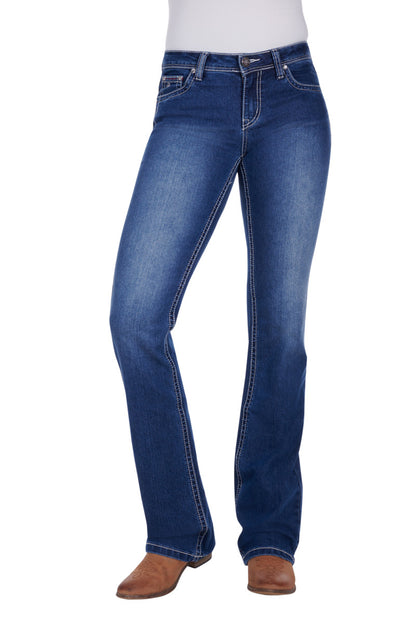 PURE WESTERN WMNS SKYLAR RELAXED RIDER JEAN 36 LEG