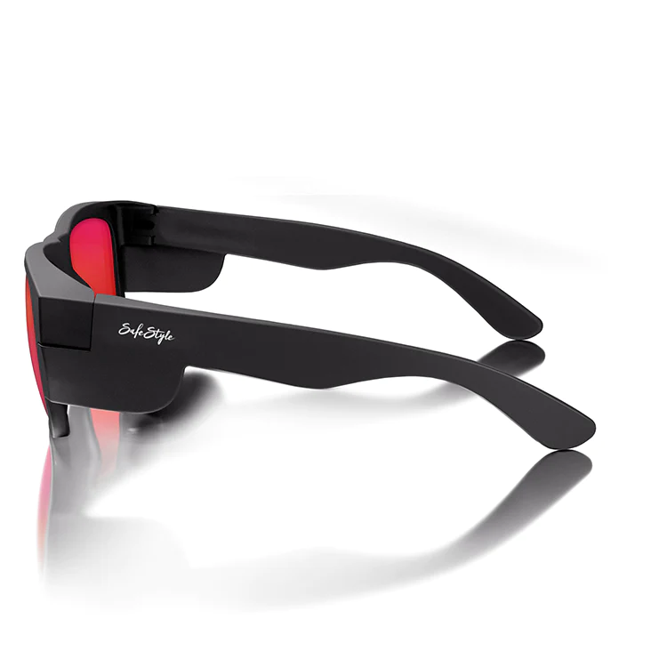 SafeStyle Fusions Matte Black Frame Mirror Red Polarised Lens