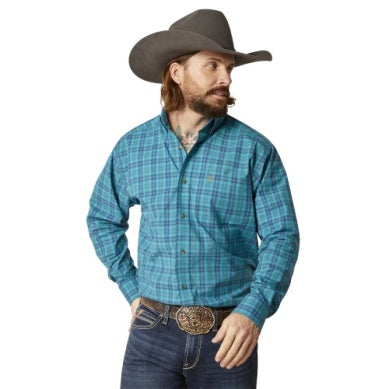 Ariat Mens Pro Series Brixton Long Sleeve Shirt Spellbound Teal