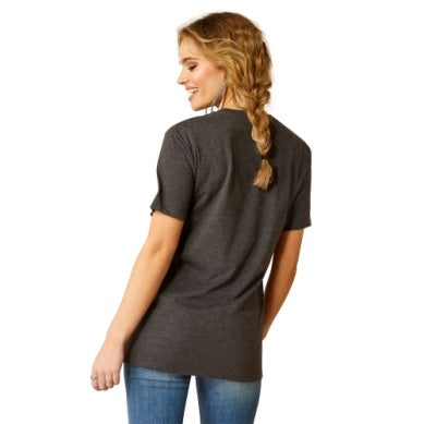 Ariat Womens Barrel Beauty Short Sleeve Tee Charcoal Heather