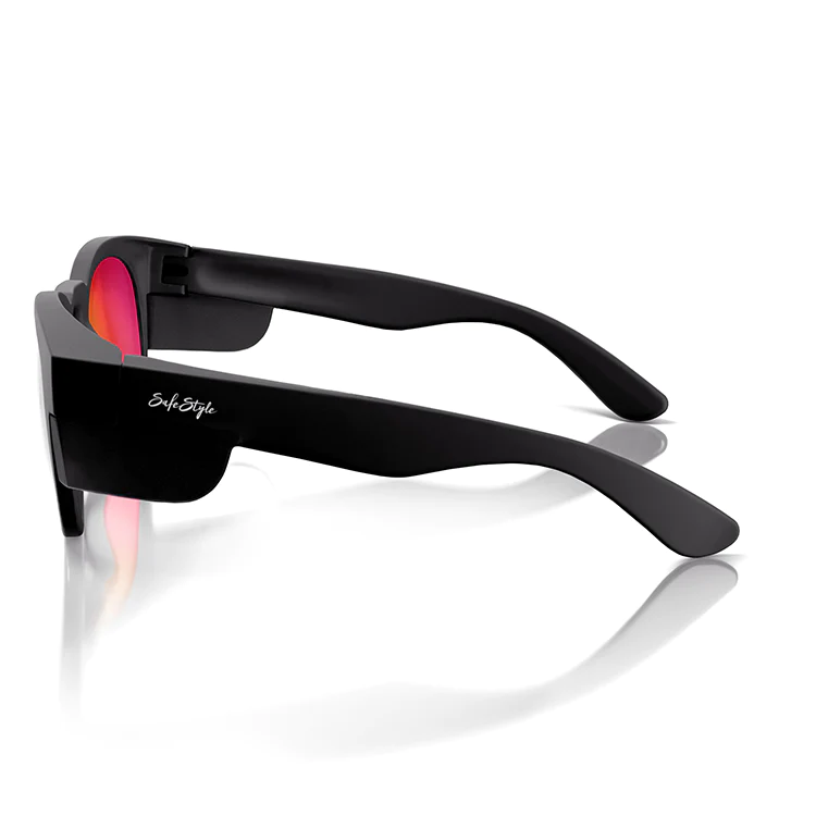 SafeStyle Cruisers Matte Black Frame Mirror Red Polarised Lens