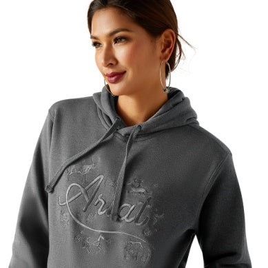 Ariat Womens Stories Hoodie Charcoal Heather