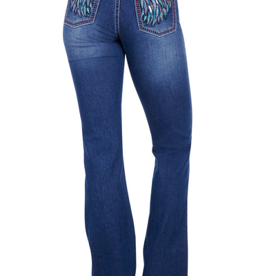 PURE WESTERN WMNS SKYLAR RELAXED RIDER JEAN 36 LEG