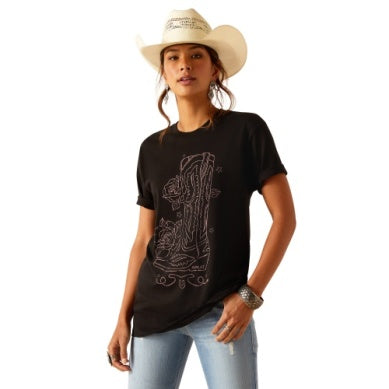 Ariat Womens Tall Boot Sketch T-shirt black