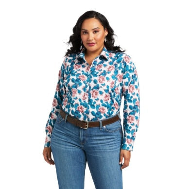 ARIAT WMNS KIRBY STRETCH L/S SHIRT HIBISCUS CACTUS