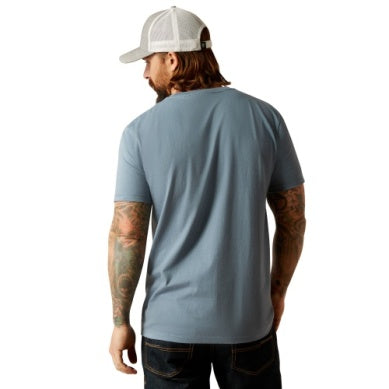 Ariat Mens Rocky Peaks Short Sleeve Tee Light Denim