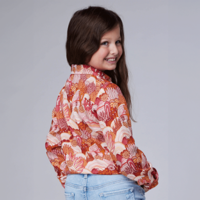 Roper Girls Five Star Collection Long Sleeve Pink Shirt 03-080-0590-4045