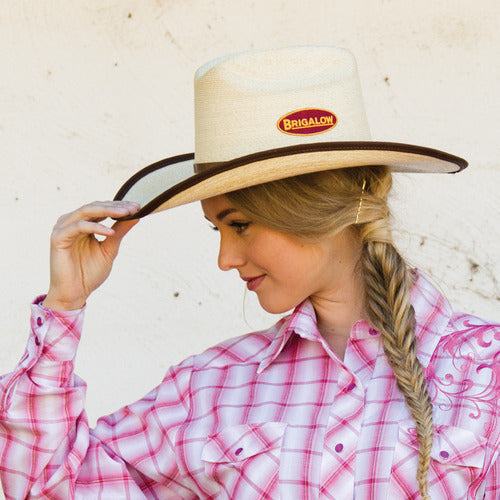 BRIGALOW PALM LEAF TAPED HAT CATTLEMAN