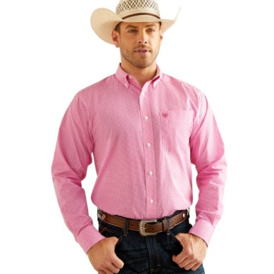 Ariat Mens Wrinkle Free Oden Classic Fit Long Sleeve Shirt Rose Violet