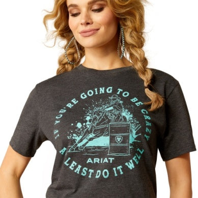 Ariat Womens Barrel Beauty Short Sleeve Tee Charcoal Heather